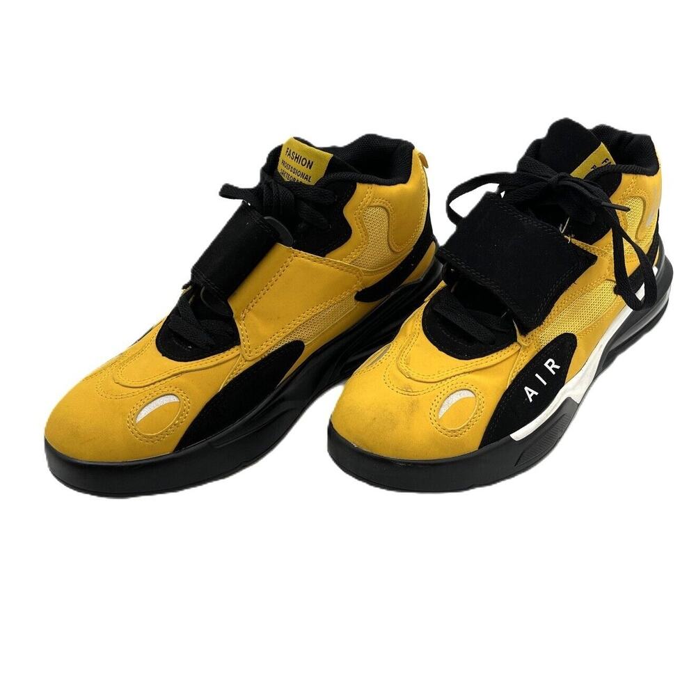Fashion Lace up Sneakers Mens Size 42 Yellow/ Black Skateboard Shoes